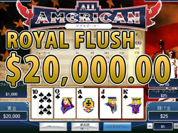 The American Video Pokerで見事にロイヤルフラッシュを獲得し賞金20,000.ドル！
